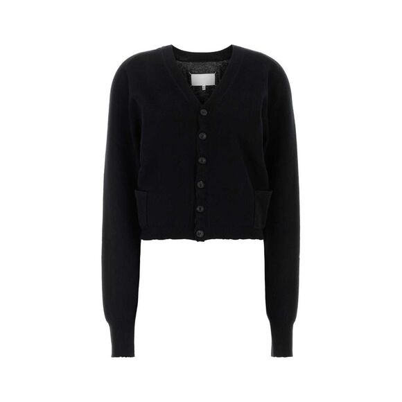 MAISON MARGIELA Sweaters - Maison Margiela Women Black Wool Cardigan